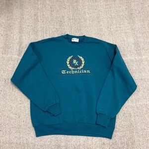 Vintage Pharmacy Technician Sweatshirt Mens Large Green 1990s